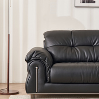 Canapé sectionnel minimaliste en cuir véritable, trois places, rembourré en mousse, avec pieds en métal, pour salon et appartement
