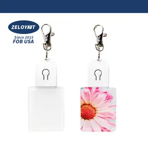 Sublimation Wholesale Custom Acrylic LED Keyrings High Quality Blanks Creative Gifts Couple Gifts Promotional Gifts