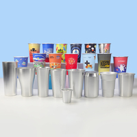 Gobelet réutilisable en aluminium OEM, changeant de couleur, pour fêtes, boissons froides, avec votre propre logo