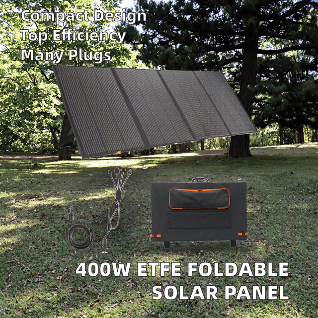 OLLIN 400W Portable Foldable Solar Panel Charger Durable Waterproof IP68 Outdoor Adventures ETFE 22.6% Efficiency 2-Year