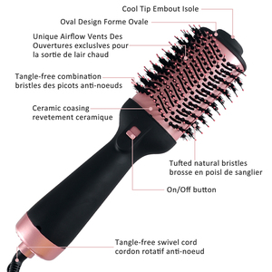<span class=keywords><strong>Brosse</strong></span> <span class=keywords><strong>soufflante</strong></span> rotative professionnelle 3-en-1 à air chaud pour coiffage et séchage rapide - Product Image 4