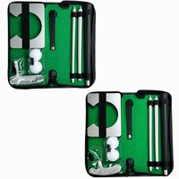 Kit de putter de golf en alliage d'intérieur détachable portable OEM de taille mini avec pratique de voyage à deux balles et coupe à trous