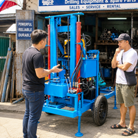 Équipement de forage de puits d'eau diesel CE 35HP sur roues, machine de forage hydraulique avec tige de forage à diamant PDC