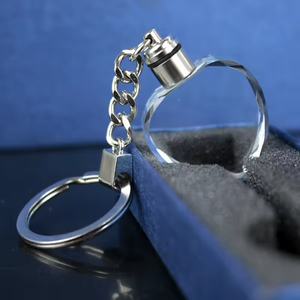 High Quality Blank Crystal Heart for Engraving Key Chain Custom 3d Laser Blank Crystal Keychain Glass Keyring for Giveaway Gifts