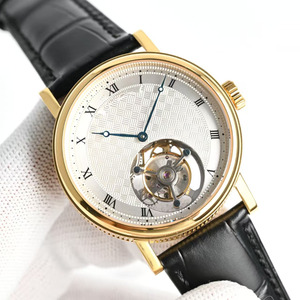 Luxury Gold Case Genuine Leather Strap Textured Dial Hollowed Out <b>Automatic</b> Mechanical Watch Men Business Casual Custom Logo - Product Image 2