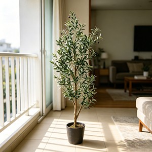 Lifelike <b>Artificial</b> Olive <b>Tree</b> – Real Wood Trunk, UV Resistant for <b>Outdoor</b> Use - Product Image 3
