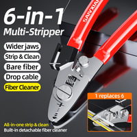 Pince à fibre optique multifonction six-en-un pour dénuder les câbles de descente et les pigtail, avec revêtement Kevlar