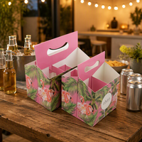 Benutzer definiertes Kraft papier 12 OZ Bier/Soda Karton Flaschen träger Sechs 4 6er Pack Dosen Bierbox Aufbewahrung sbox mit Griff