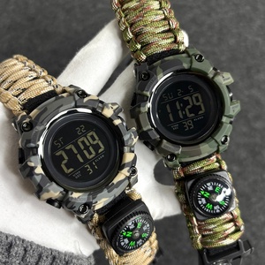 Montre de survie en plein air pour hommes, montre numérique LED, multifonctionnelle, étanche, tactique, mode, loisirs, sport - Product Image 4