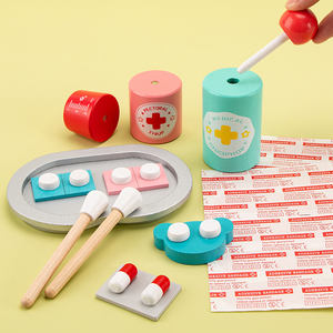 Trousse de Docteur <span class=keywords><strong>en</strong></span> Bois pour Enfants, Jouet de Simulation Médicale, Coffret de Jeu d'Imitation pour Enfants - Product Image 4