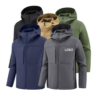 Nouveau design d'extérieur, vestes softshell à capuche pour hommes, veste softshell en polaire imperméable avec logo personnalisé de haute qualité, voile avec poches