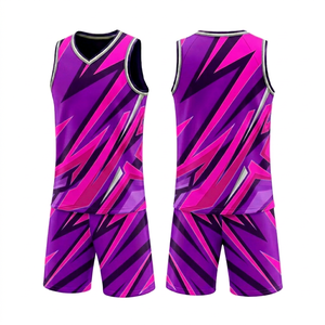 Maillot de basketball personnalisé par sublimation, unisexe, col en V, sans manches, respirant, anti-humidité, séchage rapide, en maille polyester, pour adulte - Product Image 1