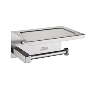 <span class=keywords><strong>AYT</strong></span> nuovi accessori bagno nero quadrato in acciaio inox carta igienica porta asciugamani con ripiano - Product Image 1