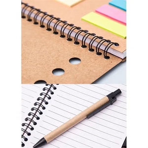 สมุดโน้ตธุรกิจ A5 หนัง PU ดีไซน์มินิมอล พร้อมแผ่นโน้ตแบบถอดได้ เติมกระดาษได้ แบบเข้าเล่มสันห่วงกระดาษคราฟท์ - Product Image 2