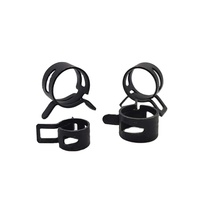 Collier de serrage en acier au manganèse 65MN noir, 5mm - 27mm, pour tuyau d'eau, avec boucle en acier élastique