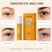 Crème pour les yeux à la vitamine C organique personnalisable, à la luteine, anti-rides, réductrice de cernes, éclaircissante, raffermissante