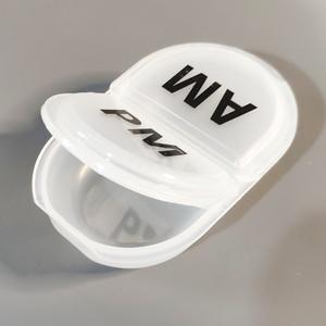 Mini boîte à pilules transparente AM/PM, étui de rangement portable pour médicaments, distributeur de pilules à couvercle rabattable pour les voyages - Product Image 5