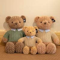 Nouveau mignon unisexe ours en peluche peluche taille personnalisable PP remplissage pondéré pull en peluche cadeau d'anniversaire en vrac