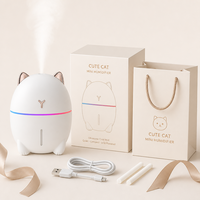 Humidificateur d'air miniature silencieux Whisper Quiet 200 ml (0,2 L) pour chat, USB Type C, diffuseur de brume froide personnel avec fenêtre de niveau d'eau pour bureau, voiture