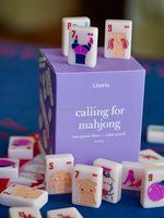 Set Ubin Mahjong Kotor Pra-Penjualan Warna Pink Muda Amerika, Akrilik, Dilukis Tangan dengan Alas Neoprena untuk Kesenangan Anak Perempuan