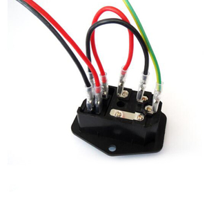 Prise de courant alternatif triplet type prise avec oreille tout cuivre prise de courant avec lampe avec un seul ruban de sécurité avec type de fil - Product Image 2