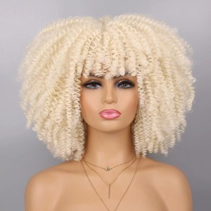 Perruque courte bouclée <span class=keywords><strong>afro</strong></span>, fibre haute température transparente, sans colle, ligne de cheveux naturelle, bonnet réglable, hip-hop <span class=keywords><strong>disco</strong></span> - Product Image 6