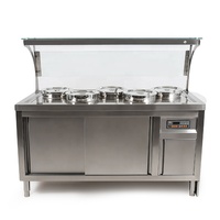 Table électrique de vapeur de buffet avec la garde d'éternuement et le tube rond pour le restaurant de cafétéria