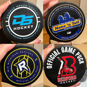 Design Logo Customized Black Hockey Puck-kingway Brand 7.5x2.5 Inches 170g Weight Durable Hard Rubber Low MOQ 100 100 Pieces - Product Image 2