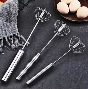 <span class=keywords><strong>Fouet</strong></span> batteur à œufs rotatif automatique, mousseur à lait semi-automatique en acier inoxydable pour crème fouettée, ustensile de <span class=keywords><strong>cuisine</strong></span> - Product Image 1
