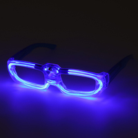Nouveauté en vente, accessoires de fête, lunettes LED, forme carrée, monture en plastique, couleurs personnalisables, caractéristiques de sécurité, 100 pièces