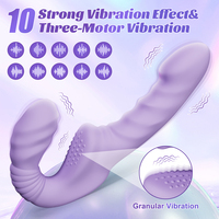 Vibromasseur double tête mains libres sans bretelles TMM, double moteur avec 10 fréquences, jouet sexuel lesbien, queer, LGBT pour femmes