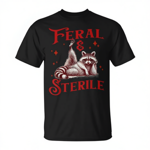 Camiseta Feral Sterile Raccoon Meme para adulto, unisex, negra - Product Image 2