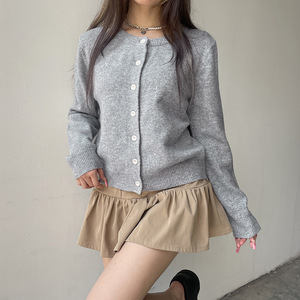 Nuovo Arrivo Autunnale: <span class=keywords><strong>Cardigan</strong></span> Elegante da Donna in Maglia Tinta Unita, Corto, a Maniche Lunghe, con Bottoni, Stile Versatile per Ogni Giorno - Product Image 2