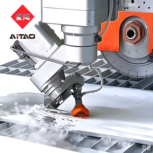 Machine de découpe CNC 5 axes intégrée avec lame de scie à pont et découpeur à jet d'eau pour pierre frittée, quartz, marbre, granit, plan de travail 1200 mm - Product Image 5