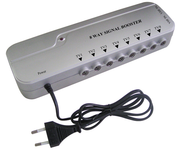 Xinxidi 8 Outlet 8 Way TV signal Booster Amplifier 4G LTE Aerial Booster Model No. CD-08H with Digital Bypass Function (CCT TV Aerial)