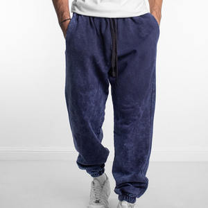 Pantalons de survêtement décontractés pour hommes personnalisés, 100% coton, lavage vintage, taille mi-haute, poids lourd, écologiques - Product Image 3
