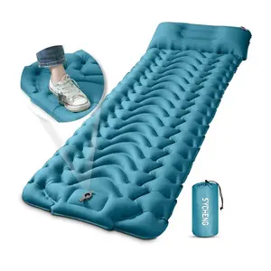 portable waterproof TPU inflatable travel outdoor camping mat car travel inflatable bed outdoor travel mattress bed with pillow