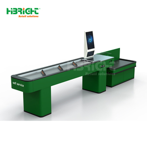 Quầy tính tiền siêu thị HIGHBRIGHT với băng tải tự động bằng thép không gỉ và máy tính tiền điện tử - Product Image 2