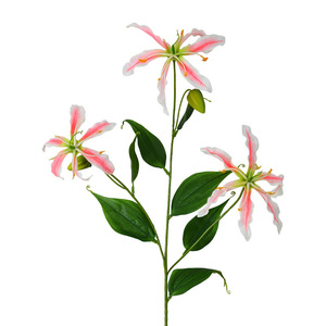 Fleur artificielle Gloriosa Lily à tige unique en plastique et soie, décoration pour la maison, accessoires de mariage - Product Image 5