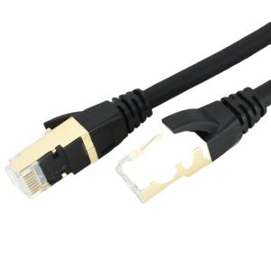 Xxd 90 độ 2M/3M/5M Đen cat8 <span class=keywords><strong>Ethernet</strong></span> Cáp Rj45-connector vá dây Cáp OEM đóng gói SFTP đôi che chắn - Product Image 3