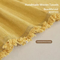 Jeté de canapé en satin-chenille à motif chevrons, couverture intégrale, multicolores, lavage à la main, adapté à toutes les saisons, style minimaliste français