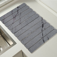 Grands tapis de séchage pour vaisselle en pierre pour comptoir de cuisine, séchage rapide, pliables, absorbants, en terre de diatomée, pour assiettes, bouteilles, tasses