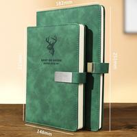 Agenda A5 en cuir PU avec reliure cousue, 200 pages, logo imprimé et option de logo personnalisé - Cadeau d'affaires, organiseur à couverture souple