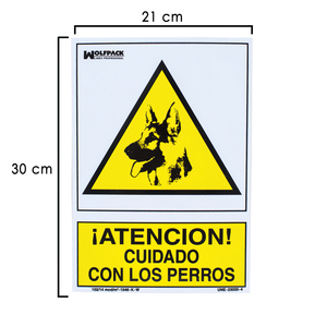 Segnale 'Attenti ai Cani' 21x 30 (H) cm. - Product Image 1