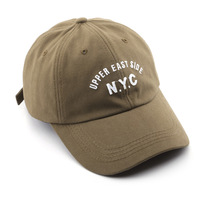 Hoge Kwaliteit Custom Katoen Print Logo Baseball Cap Borduren New York 6 Panel Zwarte Baseball Hoed Met Borduurwerk Logo