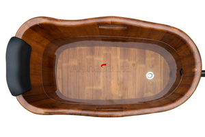 Alphasauna <span class=keywords><strong>Baignoire</strong></span> japonaise en bois portable, chauffe-eau à bois distinctif pour jardin et intérieur, le <span class=keywords><strong>plus</strong></span> petit modèle - Product Image 5