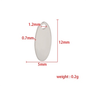 Charmes ovales de bonne qualité pour la fabrication de bijoux, plaqués or, en acier inoxydable, pendentifs personnalisés - Product Image 5