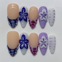 Offre Spéciale – Faux Ongles en Acrylique Faits Main de Luxe, Style Français, 10 Pièces, Vente en Gros