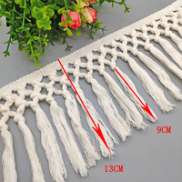Vente en gros 14cm 3 noeuds garniture coton gland frange bandes longues coton frange dentelle garniture
