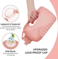 Bouteille en PETG givré de 2200 ml avec couvercle à paille, grande bouteille d'eau motivante avec marqueur de temps, gourde de sport de 74 oz (1,75 L)